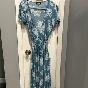 Lulus Floral Print Wrap Maxi Dress